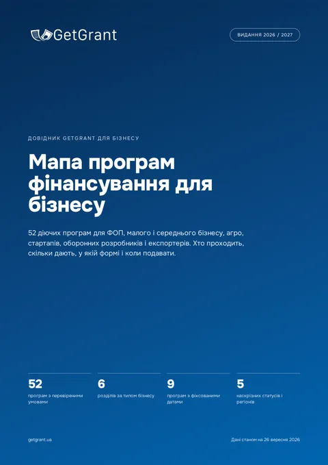 Обкладинка Мапи програм фінансування для бізнесу 2026/2027