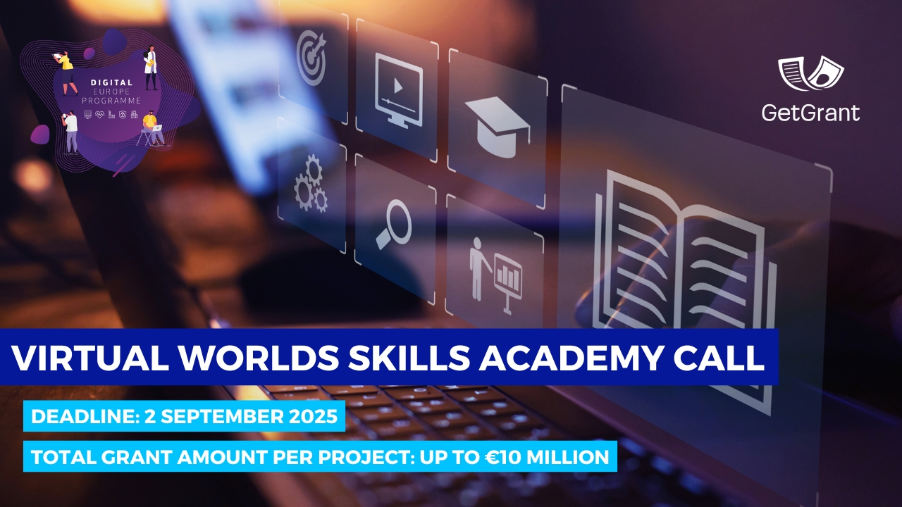 “Virtual Worlds Skills Academy” Call under the Digital Europe Programme: Up to €10M for Building a Pan-European Digital Education Ecosystem