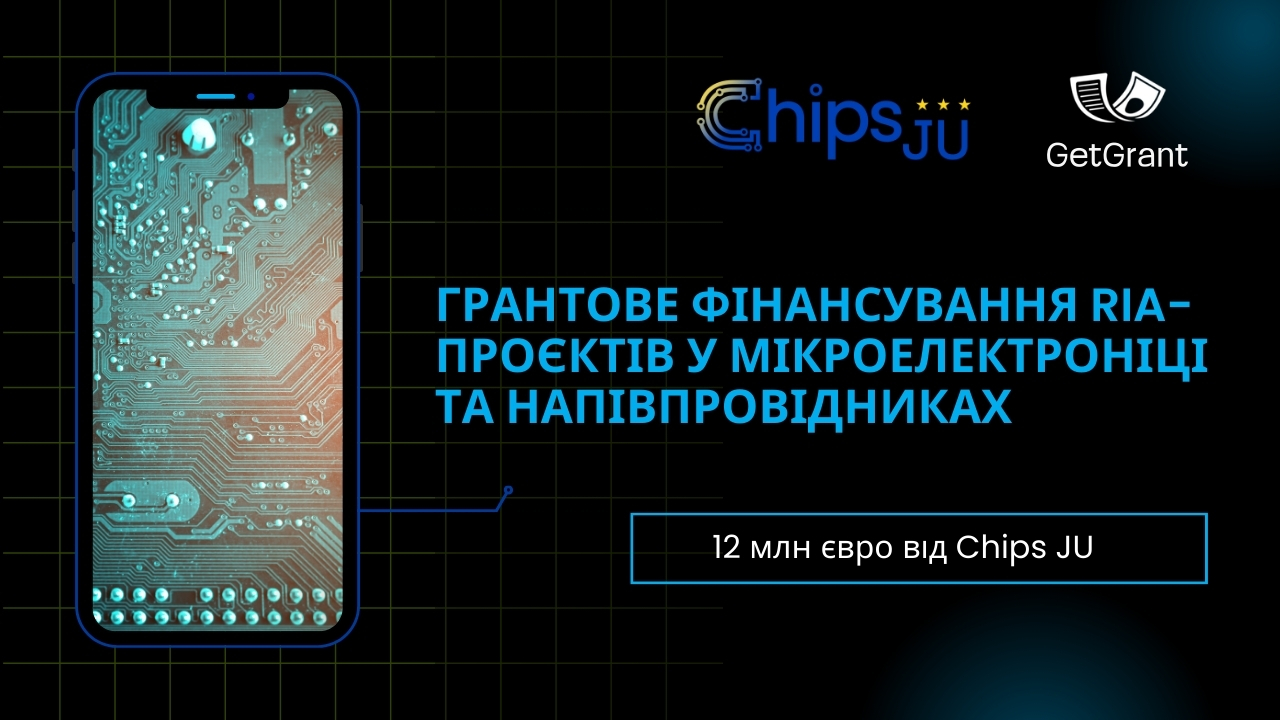 Грантове фінансування RIA-проєктів у мікроелектроніці та напівпровідниках — до 12 млн євро від Chips JU