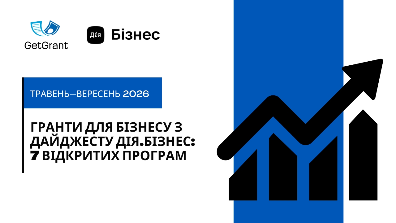 Гранти для бізнесу з дайджесту Дія.Бізнес: 7 відкритих програм на травень–вересень 2026 року