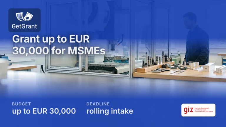 MSMEs: a grant of up to EUR 30,000 alongside an investment loan
