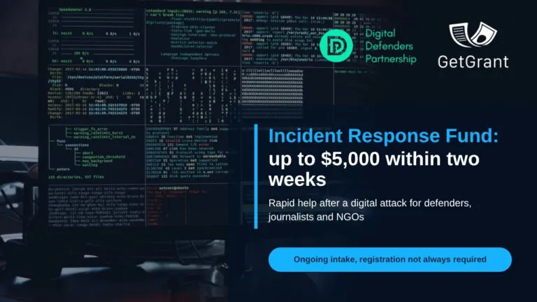 Incident Response Fund: up to $5,000 within two weeks