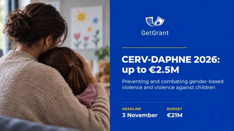 CERV-DAPHNE 2026: up to EUR 2.5m, deadline 3 November