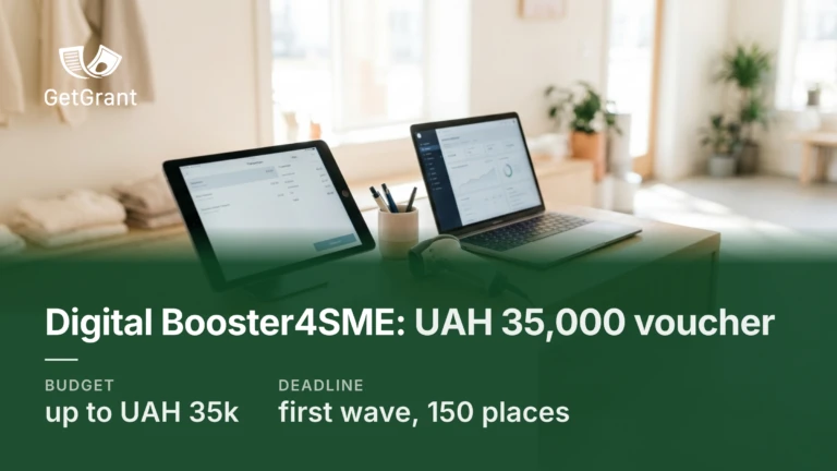 Digital Booster4SME: voucher of up to UAH 35,000 to digitalise a small business