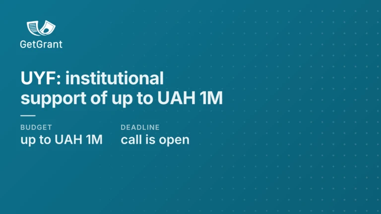 Institutional support from the Ukrainian Youth Fund: up to UAH 1 million