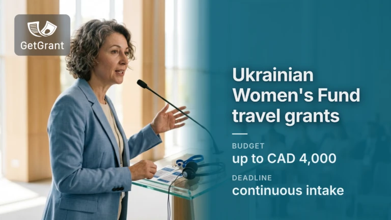 Ukrainian Women’s Fund travel grants: up to CAD 4,000 for activists to attend international events
