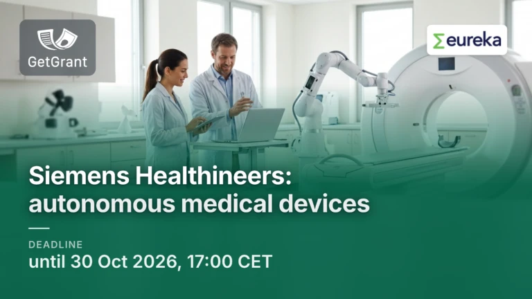 Siemens Healthineers and Eureka: challenge for startups with autonomous medical device solutions, submissions until 30 October