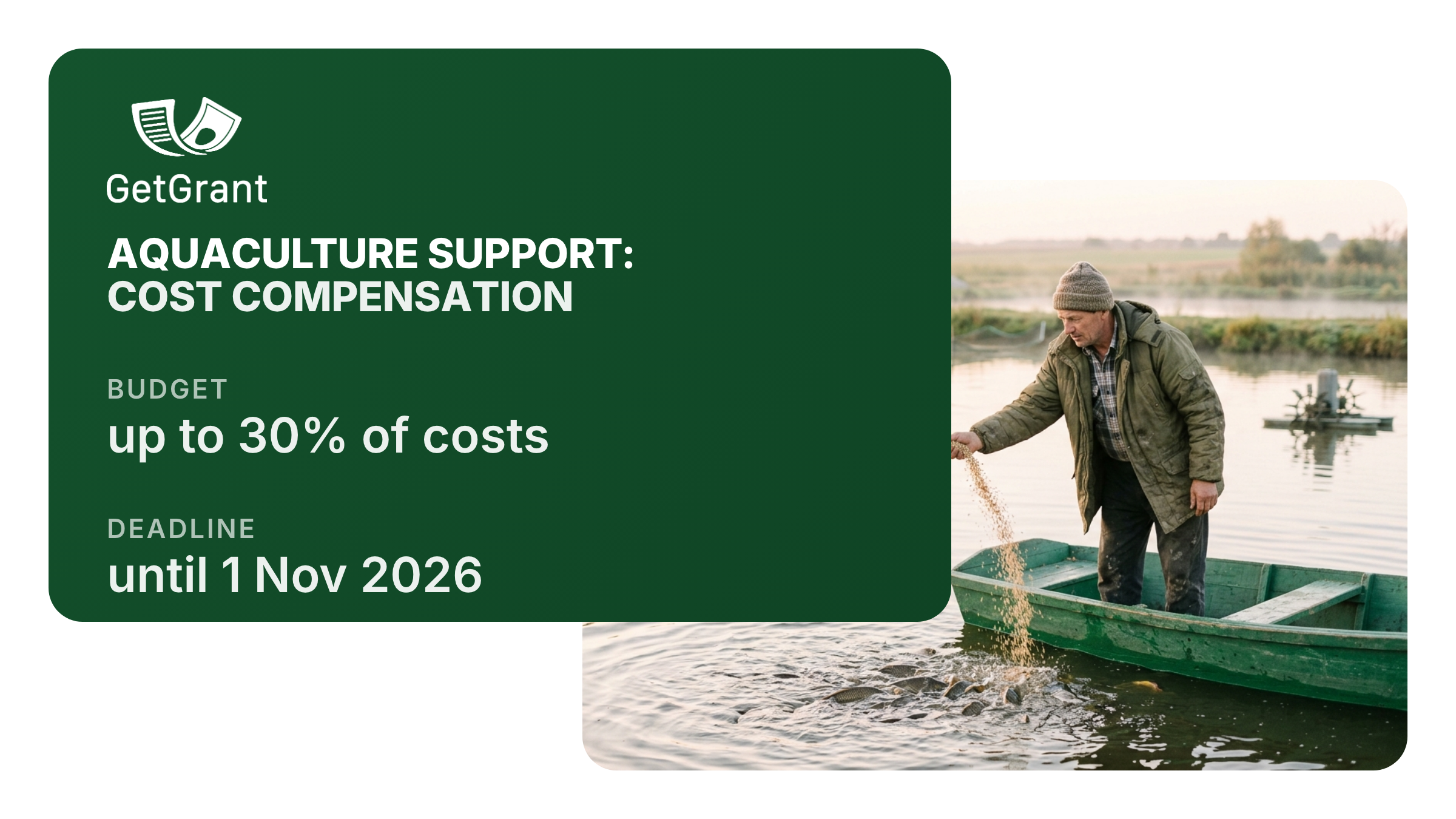 State support for aquaculture: 20-30% cost compensation for freshwater fish producers across Ukraine, applications via the State Agrarian Register until 1 November