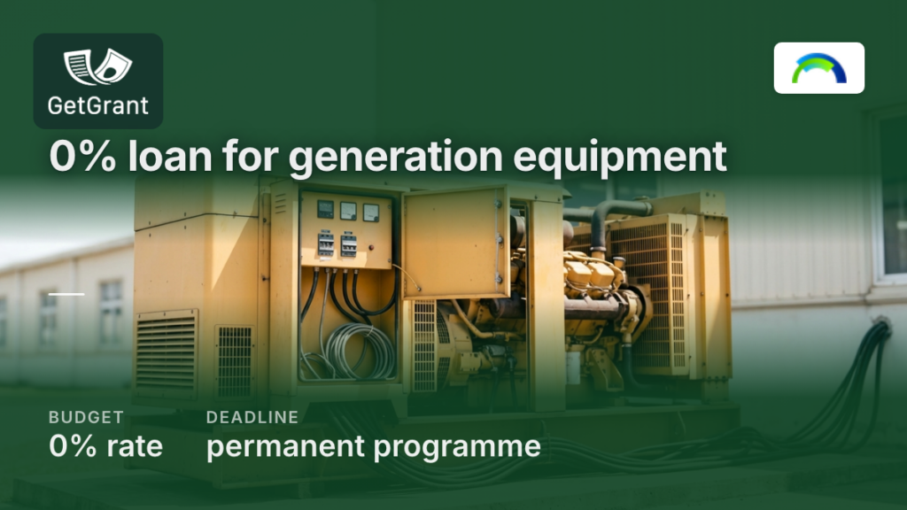 0% loan for power generation equipment for business