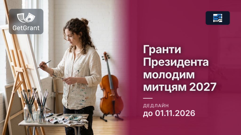 Гранти Президента України молодим митцям на 2027 рік: заявки до 1 листопада